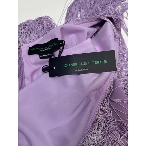 No Pise La Grama Por Daniela Panaro Dress 4 Lavender Purple Fringe One Shoulder